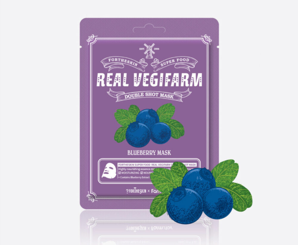 FORTHESKIN SUPER FOOD REAL VEGIFARM DOUBLE SHOT MASK - Blueberry